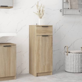 Sonoma oak plywood bathroom cabinet 32x34x90 cm by vidaXL, Lockers and storage cabinets - Ref: Foro24-811289, Price: 68,86 €,...