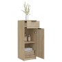 Armario de baño madera contrachapada roble Sonoma 32x34x90 cm de vidaXL, Taquillas y armarios de almacenamiento - Ref: Foro24...