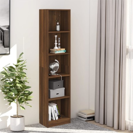 5-stufiges Regal aus braunem Eichensperrholz, 40 x 24 x 175 cm von vidaXL, Bücherregale und Regale - Ref: Foro24-816070, Prei...