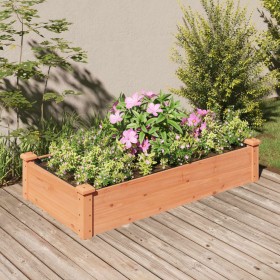 Flowerbed planter lined with solid brown fir wood 120x60x25 cm by vidaXL, Pots and planters - Ref: Foro24-364290, Price: 46,9...