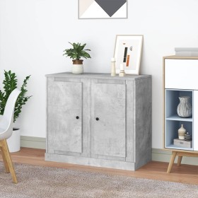 Sideboards 2 units plywood gray 37.5x35.5x67.5 cm by vidaXL, Sideboards - Ref: Foro24-816209, Price: 79,21 €, Discount: %