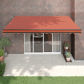 Orange and brown automatic retractable awning 4x3 m by vidaXL, Awnings - Ref: Foro24-3154518, Price: 388,99 €, Discount: %