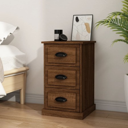 Bedside table made of brown oak plywood, measuring 39x39x67 cm. by vidaXL, Nightstands - Ref: Foro24-816167, Price: 60,81 €, ...