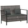 2-seater garden bench with gray synthetic rattan cushions by vidaXL, garden benches - Ref: Foro24-364111, Price: 141,57 €, Di...