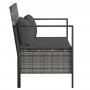 2-seater garden bench with gray synthetic rattan cushions by vidaXL, garden benches - Ref: Foro24-364111, Price: 141,57 €, Di...