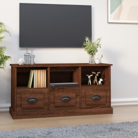 Oak brown plywood TV cabinet 100x35x50 cm by vidaXL, TV Furniture - Ref: Foro24-816295, Price: 84,99 €, Discount: %