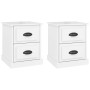 Mesitas de noche 2 uds madera blanco brillante 39x39x47,5 cm de vidaXL, Mesitas de noche - Ref: Foro24-816149, Precio: 62,30 ...