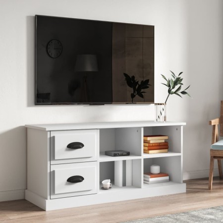 Weißer TV-Schrank aus Sperrholz, 102 x 35,5 x 47,5 cm von vidaXL, TV-Möbel - Ref: Foro24-816176, Preis: 69,95 €, Rabatt: %