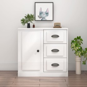 Glossy white plywood sideboard 70x35.5x67.5 cm by vidaXL, Sideboards - Ref: Foro24-816194, Price: 82,85 €, Discount: %