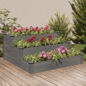 Jardinera arriate madera maciza de abeto gris 120x120x56 cm de vidaXL, Maceteros y jardineras - Ref: Foro24-364306, Precio: 7...