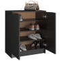 Black plywood shoe cabinet 59x35x70 cm by vidaXL, Shoe racks and shoe organizers - Ref: Foro24-811422, Price: 85,12 €, Discou...