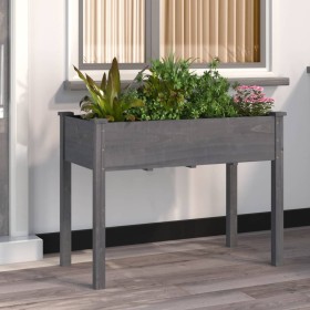 Planter with solid gray fir wood lining 118x59x76 cm by vidaXL, Pots and planters - Ref: Foro24-364235, Price: 97,99 €, Disco...