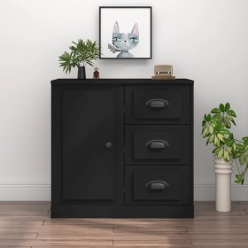 Black plywood sideboard 70x35.5x67.5 cm by vidaXL, Sideboards - Ref: Foro24-816193, Price: 95,60 €, Discount: %