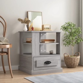 Sonoma gray plywood side table 50x50x60 cm by vidaXL, Side tables - Ref: Foro24-816414, Price: 68,87 €, Discount: %