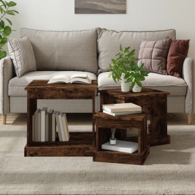 Coffee tables 3 units smoked oak engineered wood by vidaXL, Coffee table - Ref: Foro24-816493, Price: 63,99 €, Discount: %