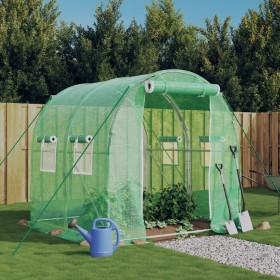 Greenhouse with green steel structure 4 m² 2x2x2 m by vidaXL, Greenhouses - Ref: Foro24-364073, Price: 92,04 €, Discount: %