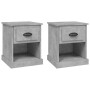 Mesitas de noche 2 uds madera contrachapada gris 39x39x47,5 cm de vidaXL, Mesitas de noche - Ref: Foro24-816137, Precio: 65,7...