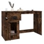 Escritorio y cajón madera contrachapada roble humo 115x50x75 cm de vidaXL, Escritorios - Ref: Foro24-816477, Precio: 91,52 €,...