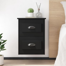 Mesitas de noche de pared 2 uds negras 41,5x36x53 cm de vidaXL, Mesitas de noche - Ref: Foro24-816395, Precio: 63,99 €, Descu...