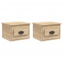 Wall bedside table 2 pcs Sonoma oak color 41.5x36x28 cm by vidaXL, Nightstands - Ref: Foro24-816383, Price: 60,12 €, Discount: %