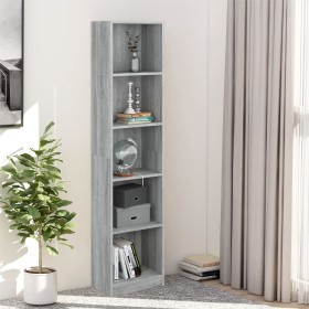 5-stöckiges Sperrholzregal Sonoma grau 40x24x175 cm von vidaXL, Bücherregale und Regale - Ref: Foro24-816069, Preis: 50,98 €,...