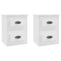 Wall-mounted bedside tables 2 units white 41.5x36x53 cm by vidaXL, Nightstands - Ref: Foro24-816393, Price: 63,33 €, Discount: %