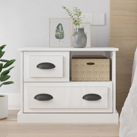 Glossy white nightstand 60x39x45 cm by vidaXL, Nightstands - Ref: Foro24-816362, Price: 63,33 €, Discount: %