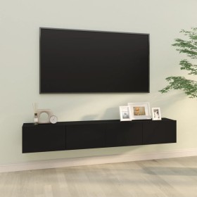 Muebles TV pared 2 uds madera contrachapada negro 100x30x30 cm de vidaXL, Muebles TV - Ref: Foro24-804545, Precio: 124,96 €, ...