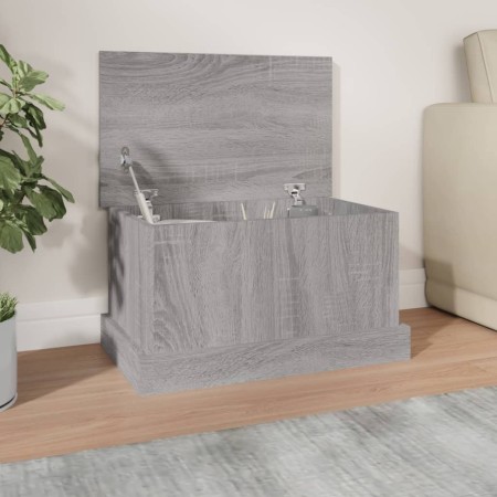 Baúl almacenaje madera contrachapada gris sonoma 50x30x28 cm de vidaXL, Baúles de almacenamiento - Ref: Foro24-816502, Precio...