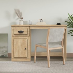 Oak plywood desk with drawer 115x50x75 cm by vidaXL, Desks - Ref: Foro24-816475, Price: 87,86 €, Discount: %