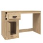 Escritorio con cajón madera contrachapada roble 115x50x75 cm de vidaXL, Escritorios - Ref: Foro24-816475, Precio: 89,79 €, De...