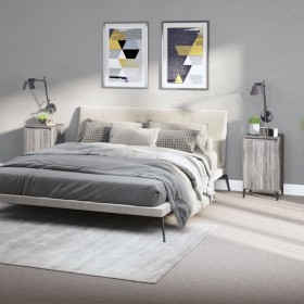 Bedside tables 2 units plywood gray 40x35x70 cm by vidaXL, Nightstands - Ref: Foro24-819657, Price: 57,56 €, Discount: %