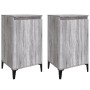 Bedside tables 2 units plywood gray 40x35x70 cm by vidaXL, Nightstands - Ref: Foro24-819657, Price: 57,93 €, Discount: %