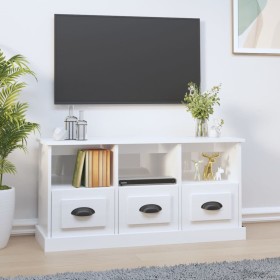 Glossy white plywood TV cabinet 100x35x50 cm by vidaXL, TV Furniture - Ref: Foro24-816290, Price: 79,41 €, Discount: %