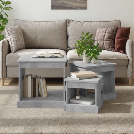 Coffee tables 3 units concrete gray engineered wood by vidaXL, Coffee table - Ref: Foro24-816492, Price: 66,20 €, Discount: %