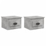 Wall-mounted bedside table 2 units in concrete gray color 41.5x36x28cm by vidaXL, Nightstands - Ref: Foro24-816385, Price: 59...