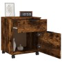 Archivador ruedas madera contrachapada roble ahumado 45x38x54cm de vidaXL, Armarios archivadores - Ref: Foro24-817135, Precio...