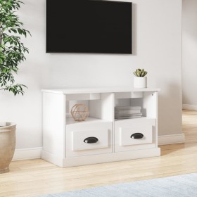 TV stand made of glossy white plywood 80x35x50 cm by vidaXL, TV Furniture - Ref: Foro24-816282, Price: 64,90 €, Discount: %