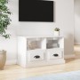 Sperrholz TV-Möbel glänzend weiß 80x35x50 cm von vidaXL, TV-Möbel - Ref: Foro24-816282, Preis: 64,90 €, Rabatt: %