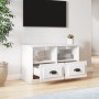 Sperrholz TV-Möbel glänzend weiß 80x35x50 cm von vidaXL, TV-Möbel - Ref: Foro24-816282, Preis: 64,90 €, Rabatt: %