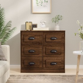 Brown oak plywood sideboard 70x35.5x67.5 cm by vidaXL, Sideboards - Ref: Foro24-816439, Price: 121,50 €, Discount: %