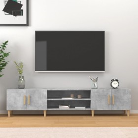 Concrete gray plywood TV cabinet 180x31.5x40 cm by vidaXL, TV Furniture - Ref: Foro24-816260, Price: 96,15 €, Discount: %