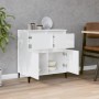 Hochglanzweißes Sperrholz-Sideboard 60x35x70 cm von vidaXL, Sideboards - Ref: Foro24-819686, Preis: 65,51 €, Rabatt: %