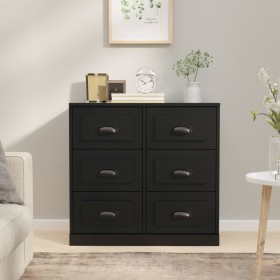 Black plywood sideboard 70x35.5x67.5 cm by vidaXL, Sideboards - Ref: Foro24-816433, Price: 104,91 €, Discount: %