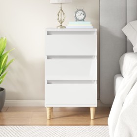 Bedside table made of glossy white plywood, measuring 40x35x70 cm. by vidaXL, Nightstands - Ref: Foro24-819662, Price: 61,99 ...