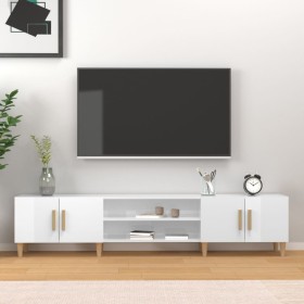 Glossy white plywood TV cabinet 180x31.5x40 cm by vidaXL, TV Furniture - Ref: Foro24-816258, Price: 123,35 €, Discount: %