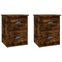 Wall bedside table 2 pcs smoked oak color 41.5x36x53cm by vidaXL, Nightstands - Ref: Foro24-816403, Price: 82,61 €, Discount: %