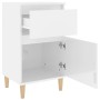 vidaxL Mesita de noche blanco brillante 40x35x70 cm de vidaXL, Mesitas de noche - Ref: Foro24-819696, Precio: 52,03 €, Descue...