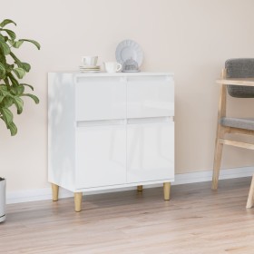 Glossy white plywood sideboard 60x35x70 cm by vidaXL, Sideboards - Ref: Foro24-819678, Price: 63,45 €, Discount: %