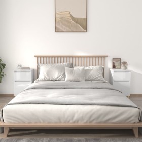 Mesitas de noche 2 unidades blanco brillante 40x35x70 cm de vidaXL, Mesitas de noche - Ref: Foro24-819697, Precio: 70,99 €, D...